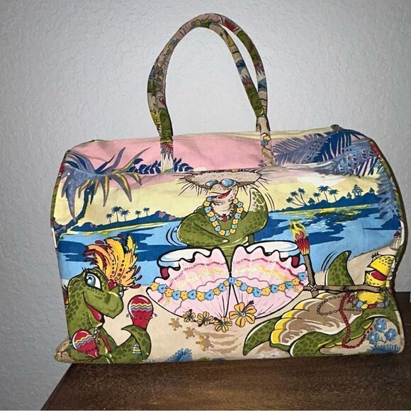 Vintage Cappelli Sequins Embellished Turtle Travel Weekend Statement Bag - Picture 1 of 9